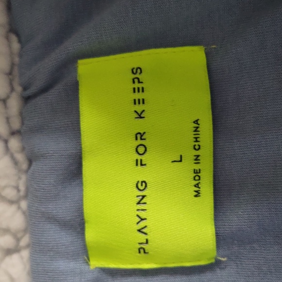 Playing For Keeps Large Frosted Blue Sherpa Half Zip Pullover - Picture 3 of 16